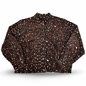 VINTAGE CAROLE LITTLE velveteen leopard moto jacket
